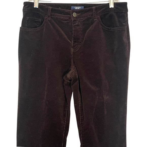 Chaps Sz 10 Corduroy Pants 5 Pocket Jeans Style 34x29 Straight Leg Dark Brown - Picture 3 of 8